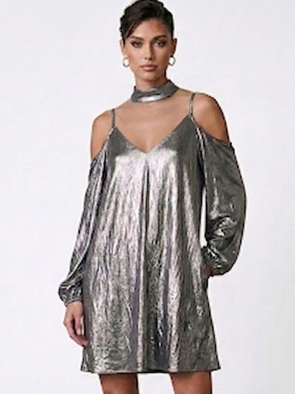 Three Eighty Two metallic Party Dress Size XS